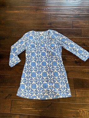 Blue and White Vineyard Vines Floral Tunic Dress